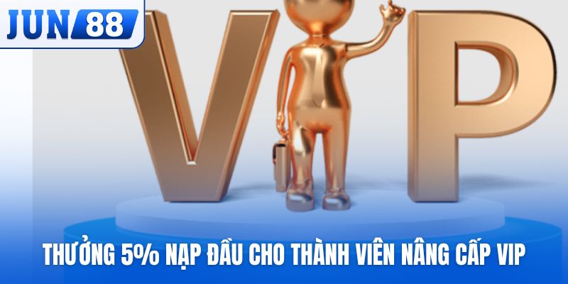 Thưởng 5% nạp đầu cho thành viên nâng cấp VIP