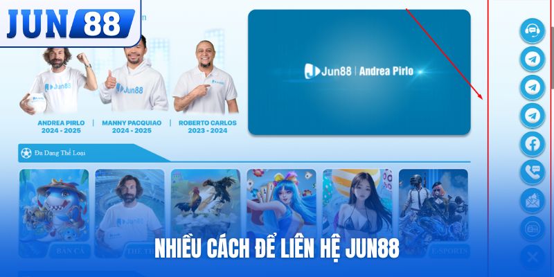 Nhiều cách để liên hệ Jun88