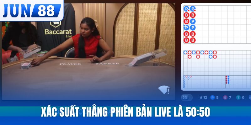 Xác suất thắng phiên bản live là 50:50