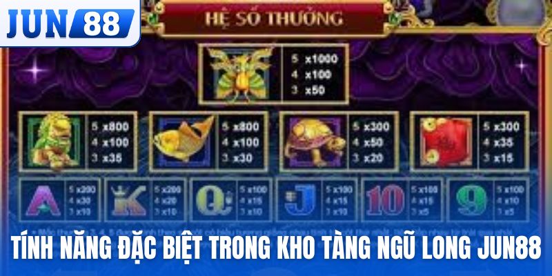 Tính năng đặc biệt trong Kho Tàng Ngũ Long JUN88